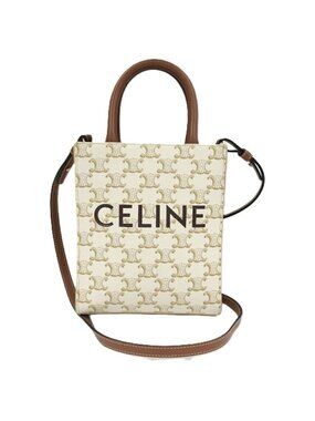 Celine Mini Vertical Cover 2-Way Shoulder Bag Triomphe Canvas